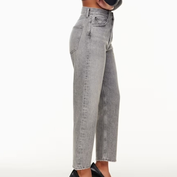 AGOLDE | Women's Mid Grey (Trip) 90's Straight Leg High-Rise Crop Jeans - Picture 2 of 12